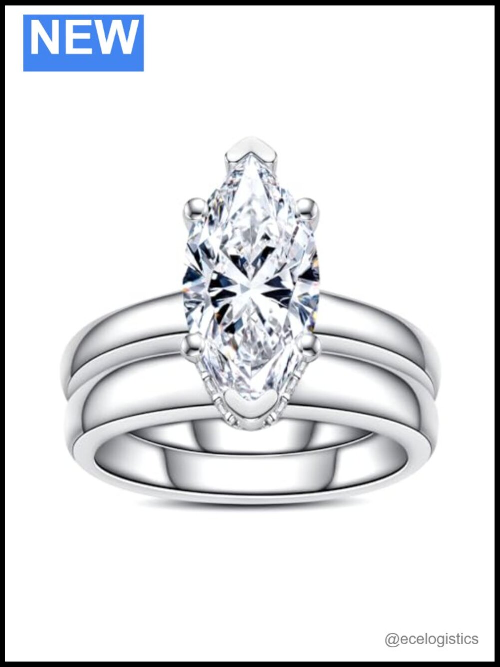 Moissanite Wedding Ring Set S925 Sterling Silver Bridal Promise Ring